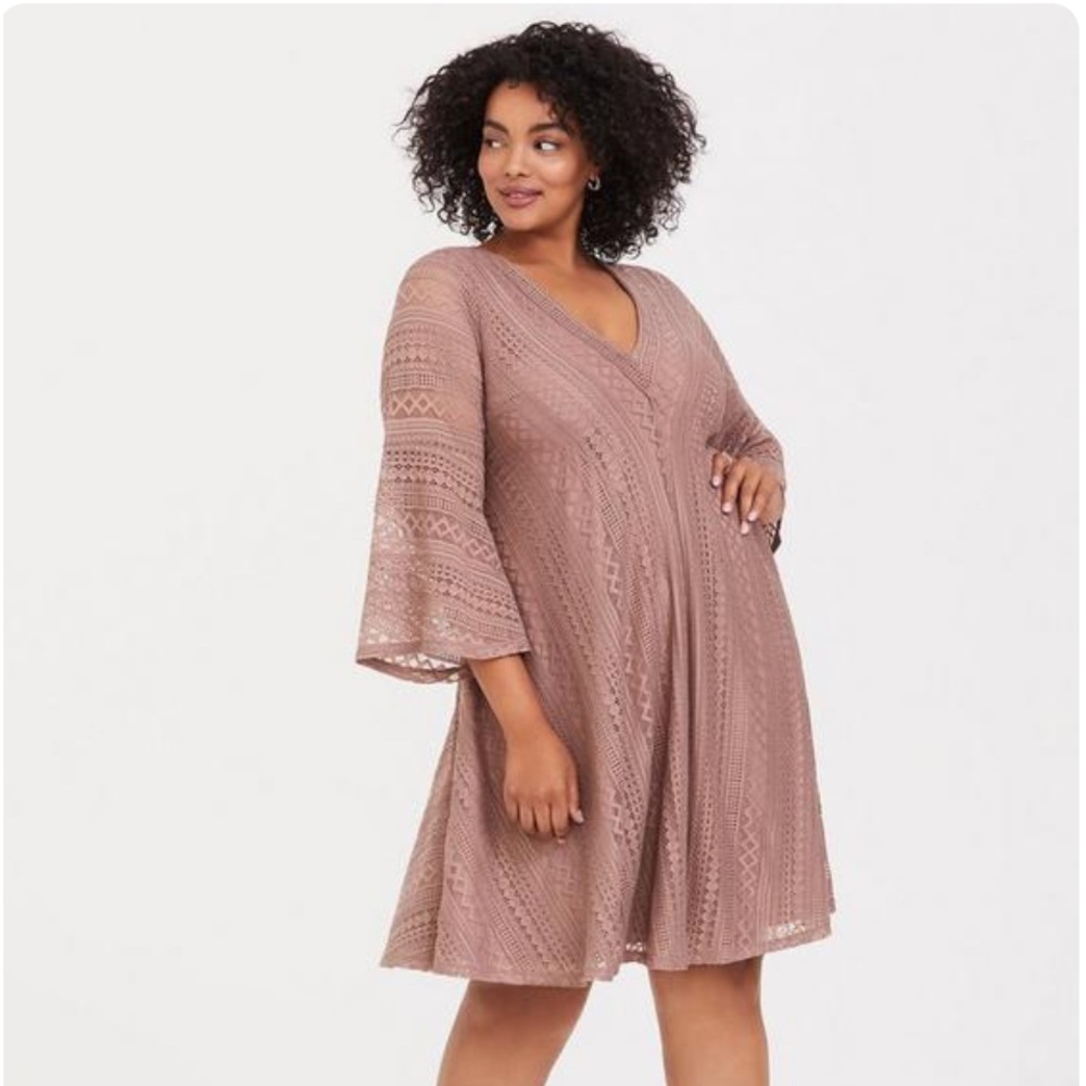Torrid Taupe Lace Bell Sleeve
Trapeze Dress